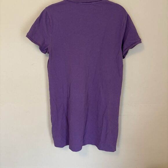 Polo Ralph Lauren Dress The Mesh Mini Purple Womens Large Preppy Academia Cotton - Picture 5 of 7